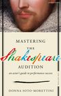 „Mastering the Shakespeare Audition“ in großen Buchstaben, darunter ein Porträt eines Mannes in historischer Kleidung.