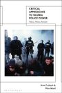 "CRITICAL APPROACHES TO GLOBAL POLICE POWER, Theory, History, Activism." Polizisten in Schutzkleidung mit Rauch.