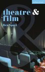 Der Text "theatre & film" und "Ben Spatz" in hellblau. Ansicht eines leeren Kinosaals mit grünen Sitzen und einem großen "&".