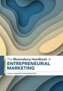 "The Bloomsbury Handbook of Entrepreneurial Marketing" auf abstraktem, wellenförmigem blau-beige Hintergrund.