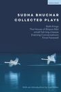 Oben steht „Sudha Bhuchar Collected Plays“. Unten fliegen zwei Schwäne über das Wasser.