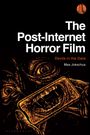 „The Post-Internet Horror Film: Devils in the Data“ von Max Jokschus. Dunkles Cover mit orange-gelber Illustration eines Smartphones.