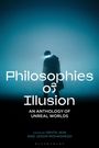 „Philosophies of Illusion: An Anthology of Unreal Worlds“. Eine Person steht im Nebel mit leuchtenden Brillengläsern.