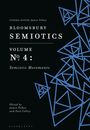 Texte: "Bloomsbury Semiotics Volume No. 4: Semiotic Movements." Blaues geometrisches Muster rechts.