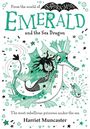 Text: "Emerald and the Sea Dragon", "The most rebellious princess under the sea", "Harriet Muncaster". Illustration mit Meerjungfrau und Seepferdchen.