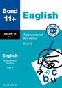 "Bond 11+, English, Assessment Practice Book 2, Ages 9-10, Year 5" mit einer Illustration von Zahlen und Buchstaben.