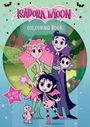 "ISADORA MOON COLOURING BOOK" steht oben, mit einer Familie aus einem Vampir, einer Fee und Kindern in einem Cartoon-Stil.