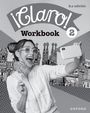 Texte: ¡Claro! Workbook 2, 2.a edición, OXFORD. Illustration: lachende Frau mit Brille und Lutscher, Gebäude im Hintergrund.