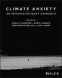 "CLIMATE ANXIETY: AN INTERDISCIPLINARY APPROACH" steht über einer einsamen Person im Schwarzweiß-Landschaftsmotiv.