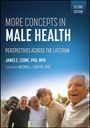 "More Concepts in Male Health" – Titel über strahlend lachenden Männern vor sonniger Landschaft.