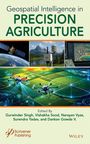 "Geospatial Intelligence in Precision Agriculture" oben. Bilder: Satellit, Sensoren, Drohnen über Feldern. Herausgeber unten.
