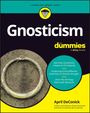 Buchtitel: „Gnosticism for Dummies“. Zusatzinfos über Gnostizismus und Autorin. Bild einer sich selbst verschlingenden Schlange.