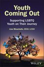Text: "Youth Coming Out: Supporting LGBTQ Youth on Their Journey - Lisa Moschello, MSW, LCSW". Baum mit bunten Schmetterlingen.