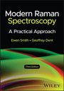 „Modern Raman Spectroscopy: A Practical Approach, Ewen Smith, Geoffrey Dent, Third Edition, Wiley.“ Farbiges abstraktes Design.