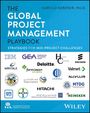 Text: THE GLOBAL PROJECT MANAGEMENT PLAYBOOK. Logos von IBM, Deloitte, Ericsson, Valmet, Heineken und mehr auf blauem Hintergrund.