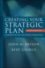 "Creating Your Strategic Plan: Fourth Edition" in großen Buchstaben, darunter Autoren "John M. Bryson" und "Bert George".