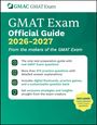 Ein grünes Poster mit Text: "GMAT Exam Official Guide 2026-2027". Enthält Infos zu Übungsfragen und exklusiven Strategien.