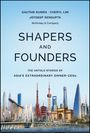 Buchtitel: "SHAPERS AND FOUNDERS". Skyline mit markanten Hochhäusern und Sehenswürdigkeiten.