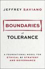 Text: "Jeffrey Saviano. Boundaries of Tolerance. A Foundational Model for Ethical AI Strategy and Governance." Buchcover in schlichten Farben.
