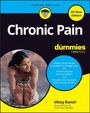 "Chronic Pain for dummies." Frau dehnt sich, lächelt. Text über Schmerzmanagement und Nervensystem.