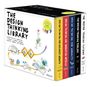 Box mit fünf Büchern, Titel: "The Design Thinking Library". Enthält Illustrationen von Figuren und Symbolen.