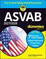 „The #1 Best-Selling ASVAB Prep Guide“, „ASVAB 2027/2028 for dummies“. US-Flagge und blau-gelbe Gestaltung.