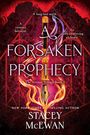 „A FORSAKEN PROPHECY“, Feuer umschlingt Feder, mit mystischen, roten Motiven und Gesichtern im Hintergrund.