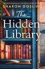 "THE HIDDEN LIBRARY", "SHARON GOSLING", "COVER TO BE REVEALED". Pink Rahmen, weißer Hintergrund. Simon & Schuster Logo unten.