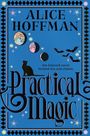 Text: "ALICE HOFFMAN", "the beloved novel behind the cult classic", "Practical Magic". Illustration mit Katze und Fledermäusen.
