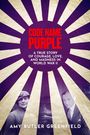 "Code Name Purple" in roter Schrift. Historische Fotos zweier Personen vor einem lila-weiß strahlenförmigen Hintergrund.