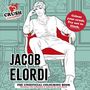 "JACOB ELORDI" steht in großen Buchstaben. Illustration: Eine lässige Person sitzt in einem roten Sessel.