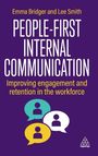 Buchtitel: "People-First Internal Communication". Drei Sprechblasen mit Personen-Symbolen unten.