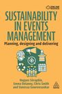 "Sustainability in Events Management" steht groß oben, gefolgt von "Planning, designing and delivering." Darunter Symbole.