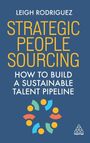 Text: Leigh Rodriguez, Strategic People Sourcing, How to Build a Sustainable Talent Pipeline. Unten: Bunte Kreise und Segmente.