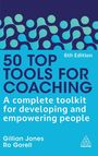 "50 Top Tools for Coaching, 6th Edition. Gillian Jones, Ro Gorell. Abstraktes Muster und KoganPage Logo unten rechts."