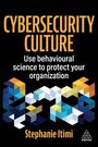 Text: "Cybersecurity Culture: Use behavioural science to protect your organization. Stephanie Itimi." Darstellung von bunten, ineinandergreifenden Würfeln.