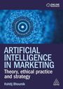 "Artificial Intelligence in Marketing: Theory, ethical practice and strategy." Oben ist ein Logo mit einem kreisförmigen blauen Muster.