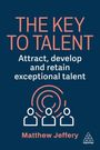 "The Key to Talent: Attract, develop and retain exceptional talent. Matthew Jeffery." Illustration: Drei Figuren mit Kreisen.