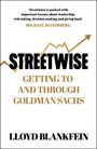 Zitat von Michael Bloomberg über Leadership, Buchcover mit Titel "Streetwise" und Autor Lloyd Blankfein, goldene Linie.