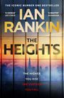 "The iconic number one bestseller." "Ian Rankin." "The Heights." "The higher you rise, the further you fall." Skyline im Hintergrund.
