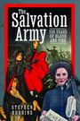 "The Salvation Army: 150 Years of Blood and Fire." Illustration mit Frauen in Uniform, eine hält eine Zeitung.