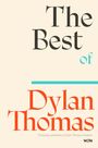 „The Best of Dylan Thomas“, große schwarze und orangefarbene Schrift auf cremefarbenem Hintergrund. Minimalistisches Design.