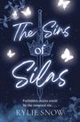 „The Sins of Silas“ und „Forbidden desire could be the sweetest sin“. Schwert mit Krone, umgeben von leuchtenden Schmetterlingen.