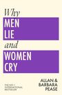Text: Why Men Lie and Women Cry. Autoren: Allan & Barbara Pease. Design: Lila Balken auf hellem Hintergrund.