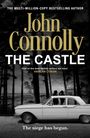 Cover von "John Connolly The Castle" mit Zitat von Harlan Coben; im Vordergrund ein weißes Auto, im Hintergrund Wald.