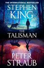 "The International Bestseller", "Stephen King", "The Talisman", "Peter Straub". Waldlandschaft mit einer Person und einem Wolf.