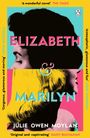 "ELIZABETH & MARILYN", oben Köpfe von zwei Frauen im Profil. Buchtitel und Autorenname hervorgehoben.