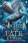 „DAUGHTER OF FATE“ von A S Webb. Illustration eines geflügelten Einhorns in einer fantasievollen, mystischen Umgebung.