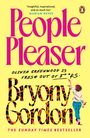 Text: "People Pleaser", "Olivia Greenwood is fresh out of f*cks", "Bryony Gordon", "The Sunday Times Bestseller". Illustration: Frau malt.