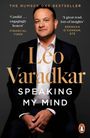 Texte: "THE NUMBER ONE BESTSELLER", "Candid…engagingly honest", "A great read, lots of insights", Titel: "Leo Varadkar SPEAKING MY MIND". Ein Mann im Anzug, Hände gefaltet. Unten rechts ein Pinguin-Logo.